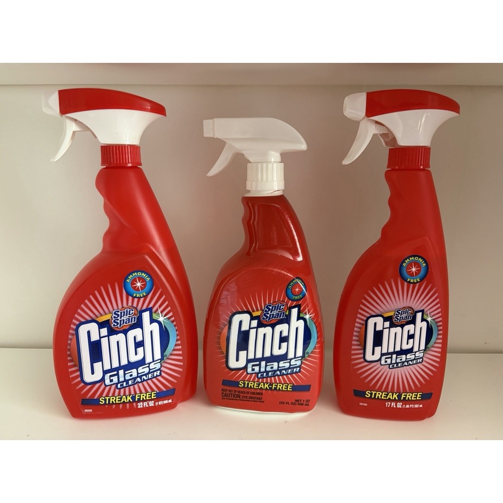 Spic and Span Cinch Glass Cleaner (2) 32 oz (1) 17 oz 3 Pack